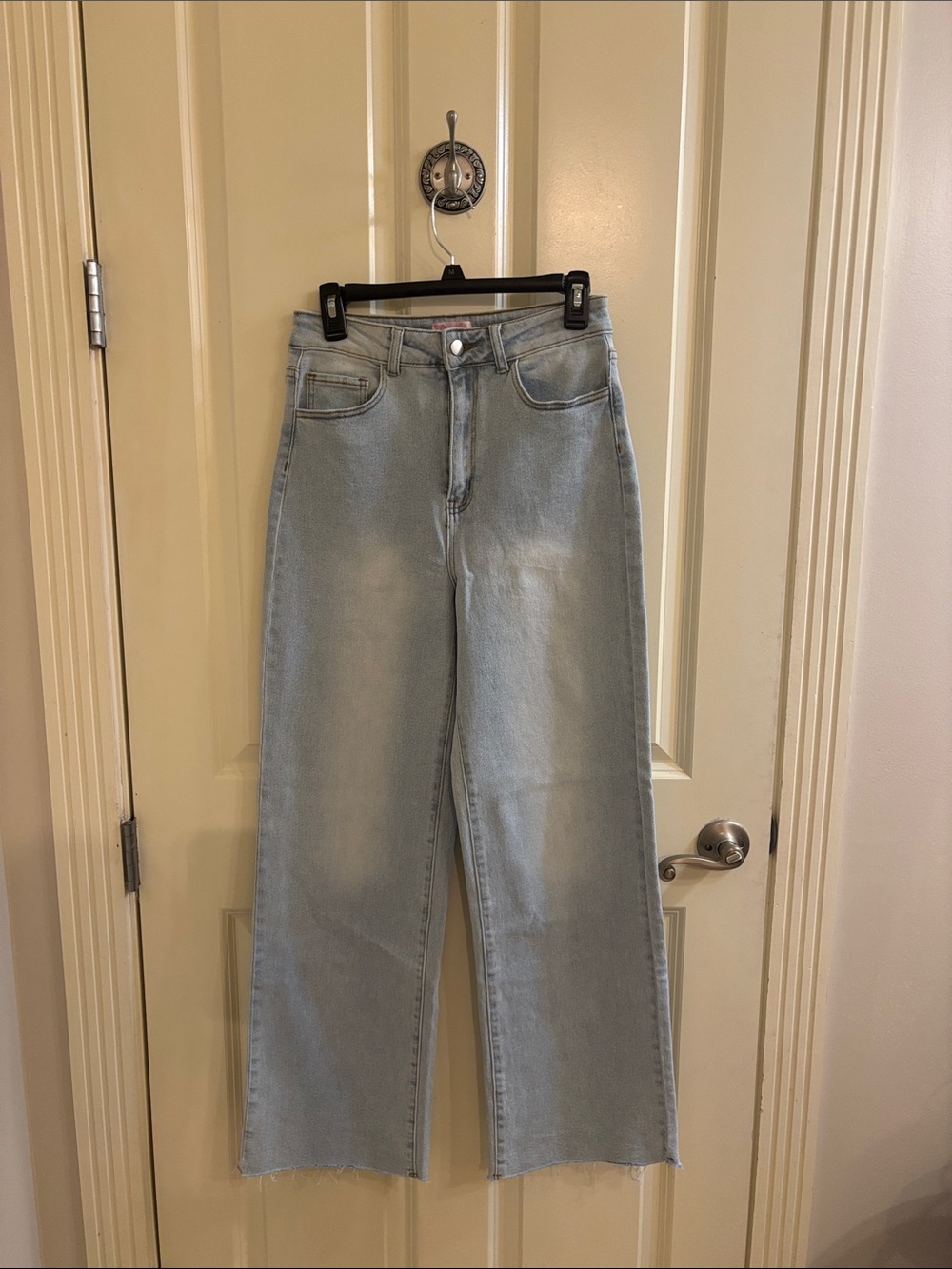 Pink Lily Light Wash High-Rise Wide Leg Jeans